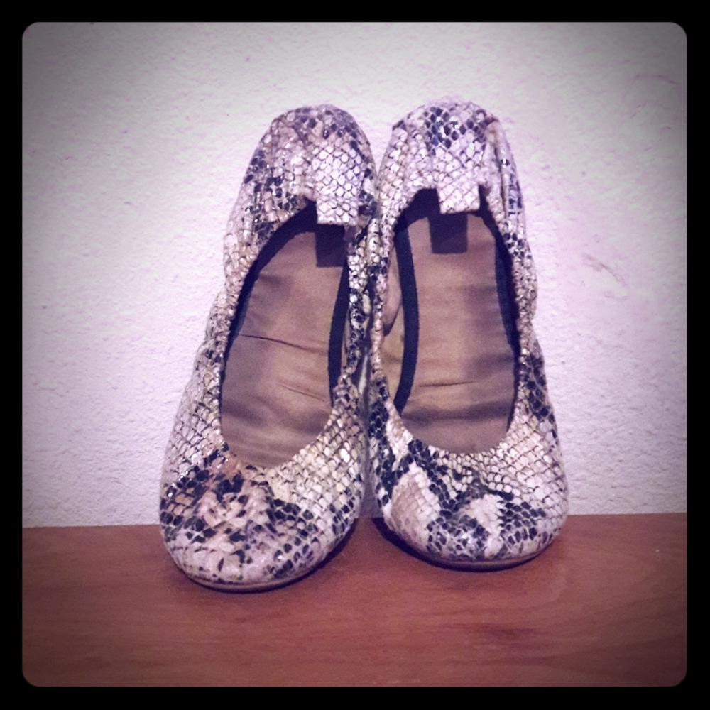 Snake print flats size 8
